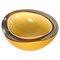 Mid-Century Italian Cream Yellow Sommerso Murano Style Glass Bowl 1