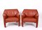 Leather CAB 415 Club Chairs by Mario Bellini for Cassina, Italy, 1980s, Set of 2, Image 3