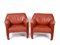 Leather CAB 415 Club Chairs by Mario Bellini for Cassina, Italy, 1980s, Set of 2 5