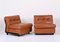 Mid-Century Cognac Brown Leather Amanta Armchairs by Mario Bellini for C&B Italia, 1960s, Set of 2 2