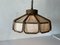 German Bamboo Looking Pendant Lamp in Plastic and Fabric, 1960s 2