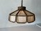 German Bamboo Looking Pendant Lamp in Plastic and Fabric, 1960s, Image 2
