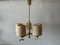 German Five Arm Chandelier in Brass with Fabric Shade by Hans Möller, 1960s 4