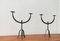 Brutalist Wrought Iron Candleholders, 1960s, Set of 2 2