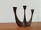 Brutalist Heavy Bronze 3-Arm Candleholder from E. Thelen Creation, 1960s 21