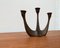 Brutalist Heavy Bronze 3-Arm Candleholder from E. Thelen Creation, 1960s 12