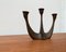 Brutalist Heavy Bronze 3-Arm Candleholder from E. Thelen Creation, 1960s, Image 12