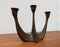 Brutalist Heavy Bronze 3-Arm Candleholder from E. Thelen Creation, 1960s 17