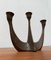 Brutalist Heavy Bronze 3-Arm Candleholder from E. Thelen Creation, 1960s 4