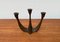 Brutalist Heavy Bronze 3-Arm Candleholder from E. Thelen Creation, 1960s 7