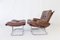 Leather Wing Chair & Ottoman by Harald Relling for Westnofa, Set of 2 1