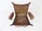 Leather Wing Chair & Ottoman by Harald Relling for Westnofa, Set of 2 12