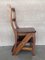 Vintage French Country Carved Oak Metamorphic Folding Chair Step Ladder 8