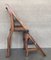 Vintage französische Country Klappstuhl-Stufenleiter aus geschnitzter Eiche 7