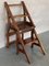 Vintage French Country Carved Oak Metamorphic Folding Chair Step Ladder 6