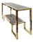 Mid-Century Italian Console Table in Brass, Chrome and Glass 2