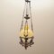 Dutch Brass & Glass Pendant, 1980s, Image 1