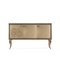 Eden Three Doors Credenza with Two Leather Doors & Embroidery by Giorgio Guys for VGnewtrend 1