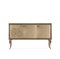Eden Three Doors Credenza with Two Leather Doors & Embroidery by Giorgio Guys for VGnewtrend, Image 1
