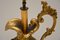 Große antike Flagon Lampe aus vergoldetem Metall 4