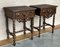 Tables de Chevet Sculptées avec Colonnes Tournées, France, 20ème Siècle, Set de 2 3