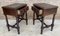 20th Century Solid Carved French Nightstands With Turned Columns & One Drawer, Set of 2, Image 9