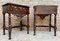20th Century Solid Carved French Nightstands With Turned Columns & One Drawer, Set of 2, Image 8