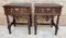 20th Century Solid Carved French Nightstands With Turned Columns & One Drawer, Set of 2, Image 10