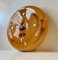 Midcentury President Wall Clock in Caramel Glass by Sidse Werner for Holmegaard, 1970s 7