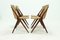 Sculptural Teak & Rattan Dining Chairs, 1950s, Set of 4, Image 9