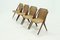 Skulpturale Esszimmerstühle aus Teak & Rattan, 1950er, 4er Set 13