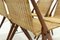 Sculptural Teak & Rattan Dining Chairs, 1950s, Set of 4, Image 4