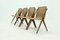 Sculptural Teak & Rattan Dining Chairs, 1950s, Set of 4, Image 12