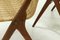 Sculptural Teak & Rattan Dining Chairs, 1950s, Set of 4, Image 8