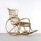 French Rattan Rocking Chair with Hoop Arms, 1950s 1