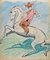 Norbert Meyre, The Horse Rider, Original Zeichnung, Mitte des 20. Jh 1