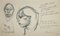 Mino Maccari, The Profile, Original Drawing, Mid -20th-Century 1
