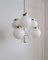 Vintage White & Gold Brass and Glass 6 Sphere Chandelier in Sputnik Style, 1970s 2