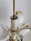 Vintage White & Gold Brass and Glass 6 Sphere Chandelier in Sputnik Style, 1970s 6