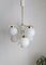 Vintage White & Gold Brass and Glass 6 Sphere Chandelier in Sputnik Style, 1970s 1