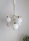 Vintage White & Gold Brass and Glass 6 Sphere Chandelier in Sputnik Style, 1970s, Image 1