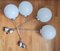 Industrial Bauhaus Opal Glass and Metal Sphere Pendant Light, Image 2