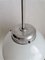 Industrial Bauhaus Opal Glass and Metal Sphere Pendant Light 3