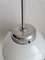 Industrial Bauhaus Opal Glass and Metal Sphere Pendant Light, Image 3