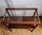 Vintage Walnut Trolley or Side Table on Wheels 2