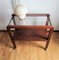 Vintage Walnut Trolley or Side Table on Wheels 1