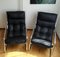 Vintage German Lowrise Lounge Chair in Chrome and Faux Leather 4