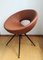 Vintage Round Lounge Chair in Cognac Faux-Leather, 1980s 1