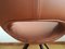 Vintage Round Lounge Chair in Cognac Faux-Leather, 1980s, Image 5