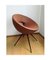 Vintage Round Lounge Chair in Cognac Faux-Leather, 1980s 2